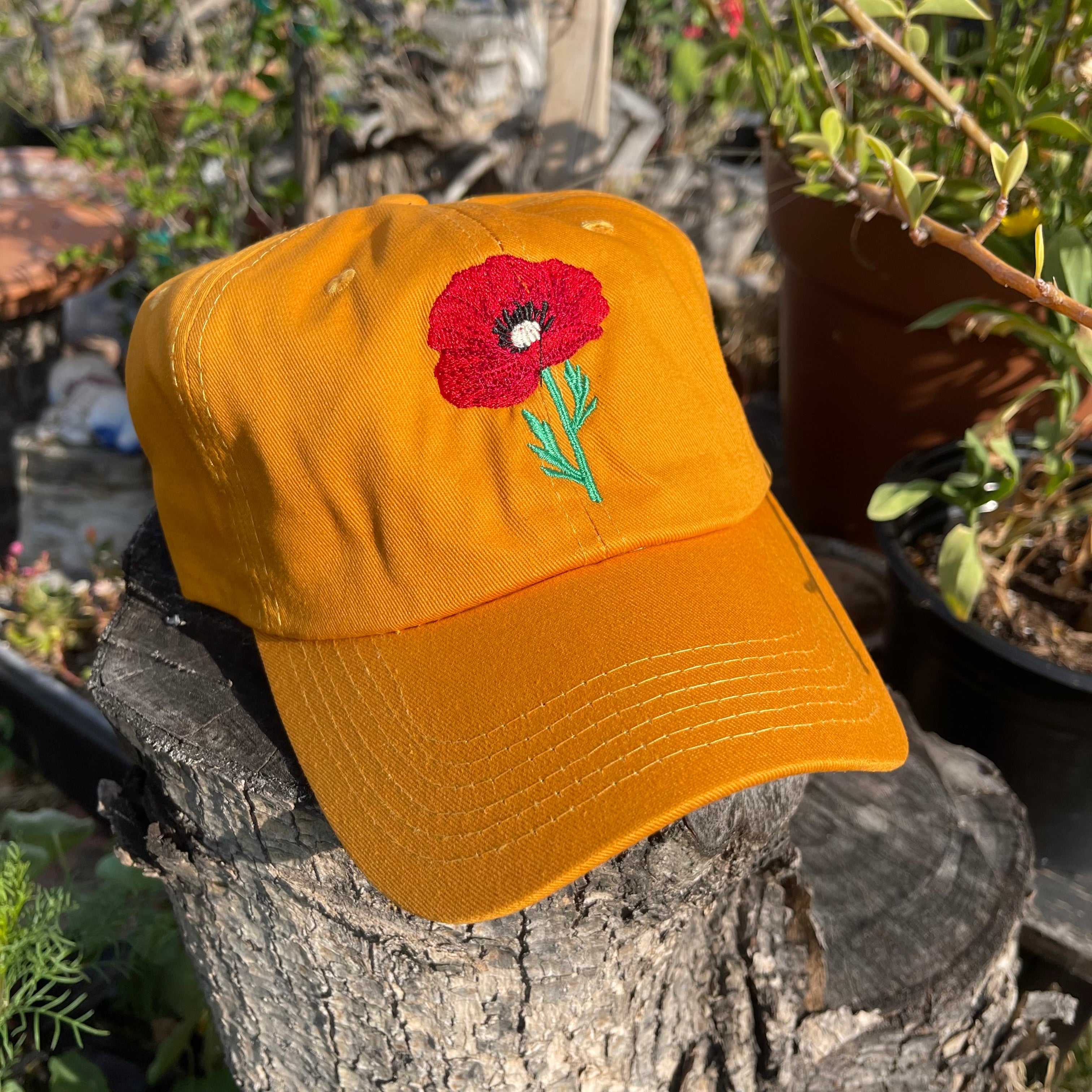 Red Poppy Dad Hat