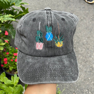 plant seeds idea hat Trio Hanging Plants Hat Black