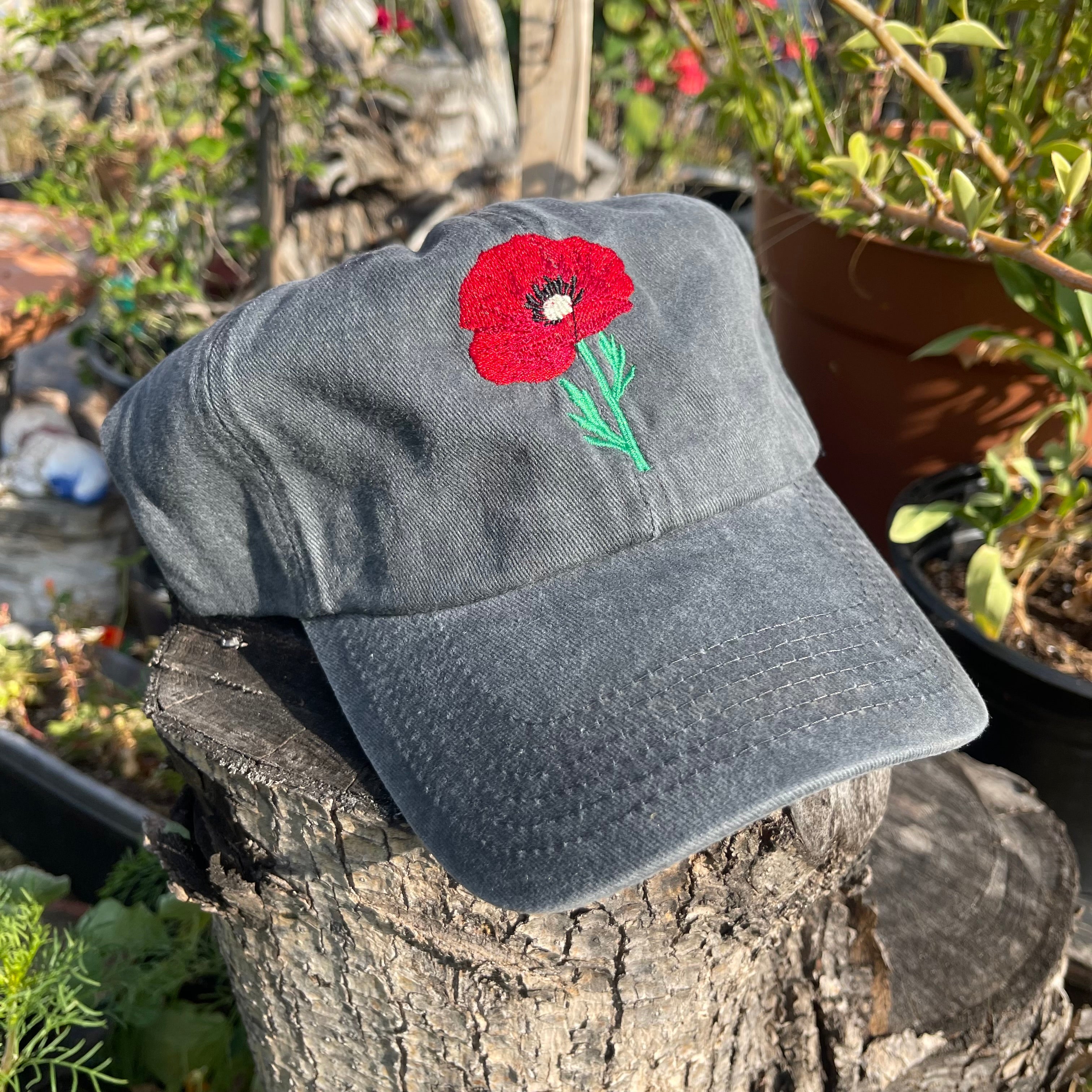 Red Poppy Dad Hat