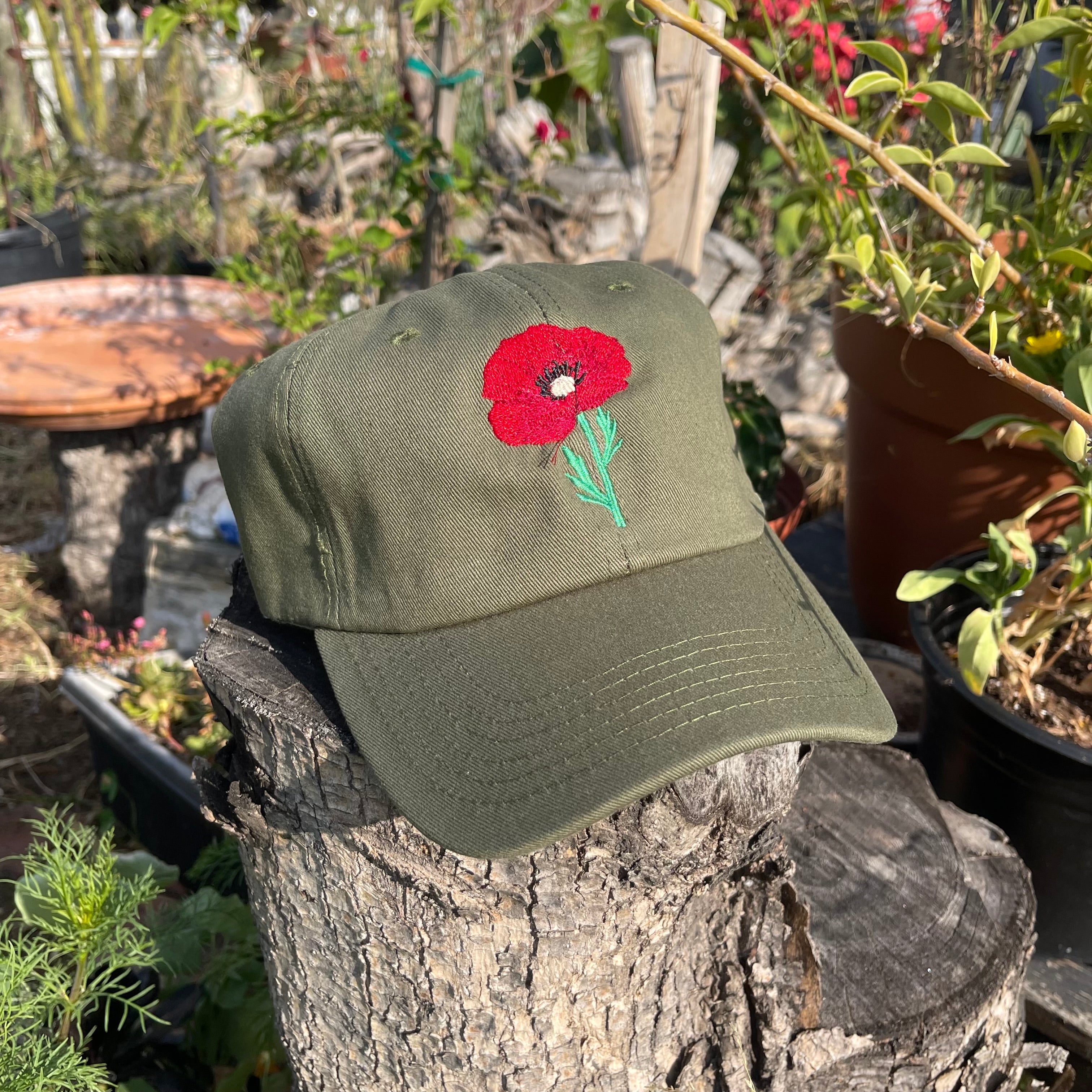 Red Poppy Dad Hat